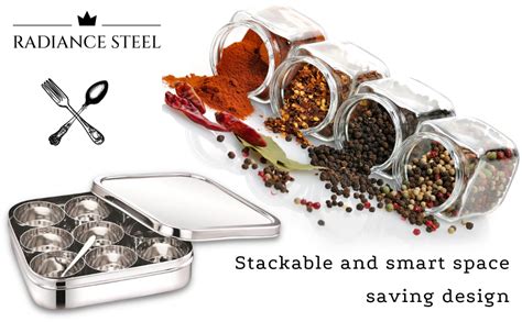 square masala box steel|masala dabba stainless steel.